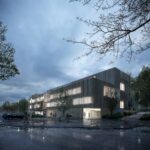 Vista desde la calle Doctor Trueta. Acceso al Servicio de Rehabilitación.